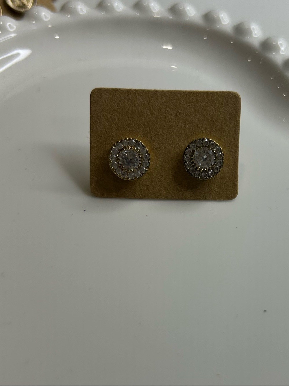 Classic Round Crystal Halo Stud Earrings